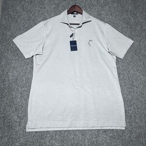 Peter Millar Crown Crafted Polo Shirt NWT Tailored Fit Performance Gray Size M‎